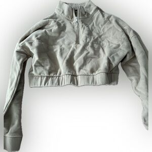 forever 21 cropped sweat shirt beige